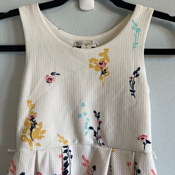 Knit Works Multi Color Floral Dress Girls 7 Sleeveless Pleated A Line Fully Line - Picture 4 of 11